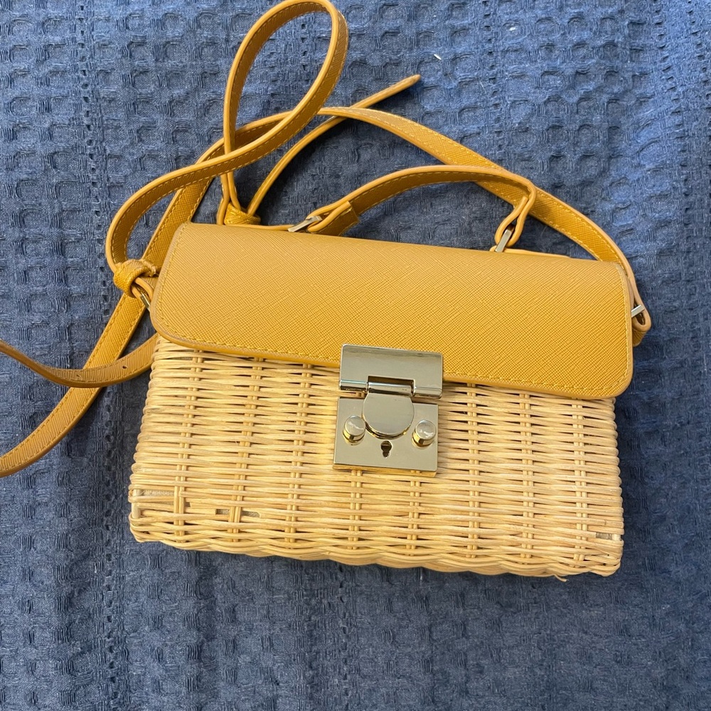 Zara Mustard and Tan Crossbody Bag
